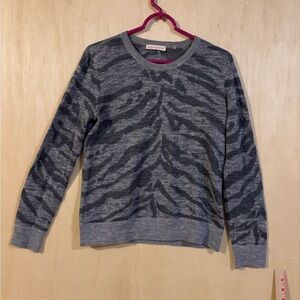 Rebecca Taylor Gray Zebra Print lightweight sweater top. Medium